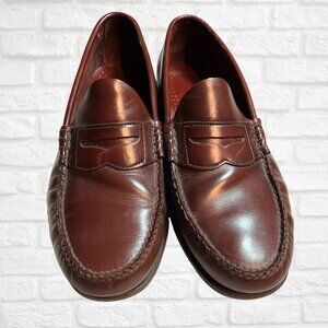 Dexter Men’s Brown Leather Penny Loafers Moc Toe Slip On Dress Shoes USA 12” VTG